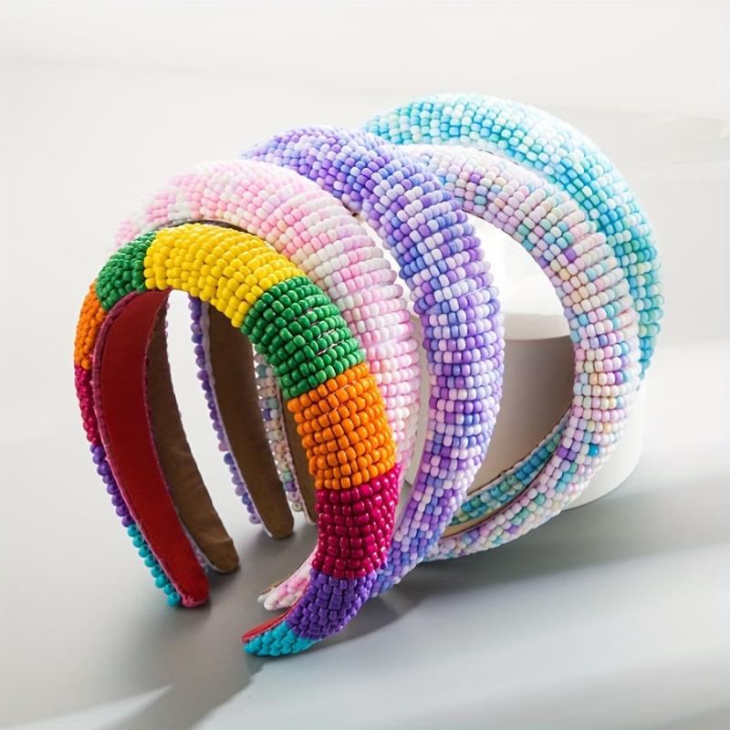 Colorful Beads Headband Thick Hair Band Head Hoop Hair Accessories