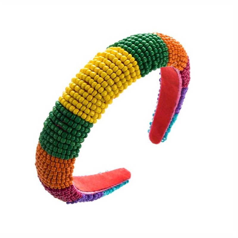 Colorful Beads Headband Thick Hair Band Head Hoop Hair Accessories
