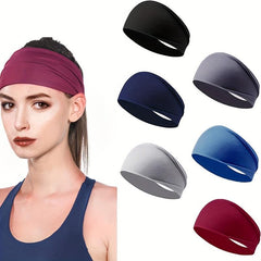 6pcs Sports Headband Non slip Elastic Sweatband For Fitness Stretches
