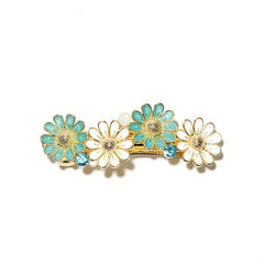 Daisy Hair Clip Enamel Painted Flower French Barrette Side Clip
