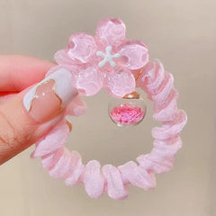 Women's Flower Glass Ball Hair Ring Hair Accessories