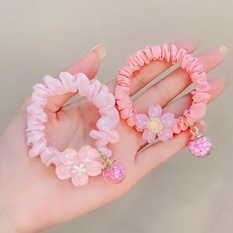 Women's Flower Glass Ball Hair Ring Hair Accessories