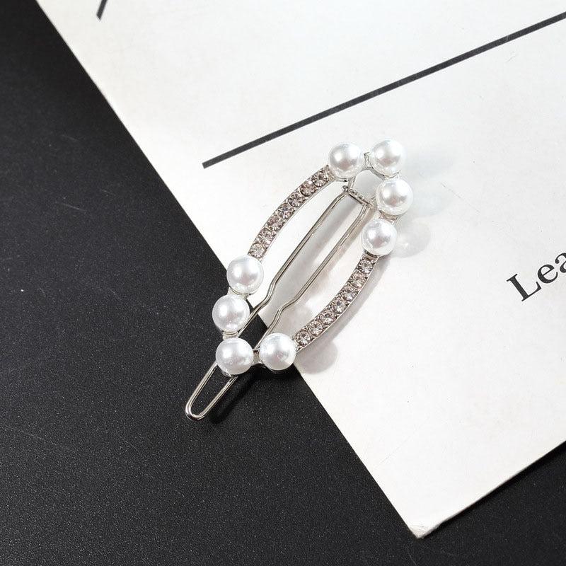 Faux Pearl Rhinestone Hair Clip for Braids