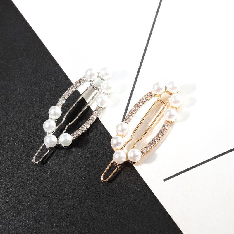 Faux Pearl Rhinestone Hair Clip for Braids