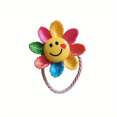 2pcs Sunflower Hair Tie Elastic Ponytail Holder for Baby Girls