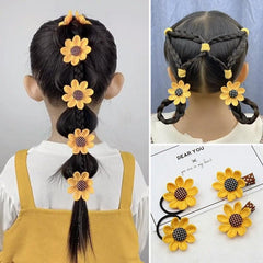 2pcs Sunflower Hair Tie Elastic Ponytail Holder for Baby Girls