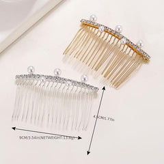 Rhinestone & Faux Pearl Hair Comb Hair Pin Bridal Wedding Headwear