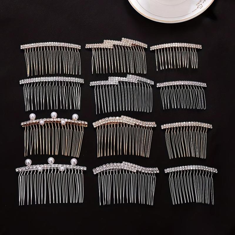 Rhinestone & Faux Pearl Hair Comb Hair Pin Bridal Wedding Headwear