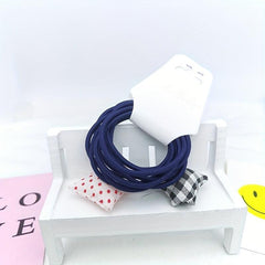 10pcs Plaid Star Decor Hair Tie Elastic Ponytail Holder Hair Accessories