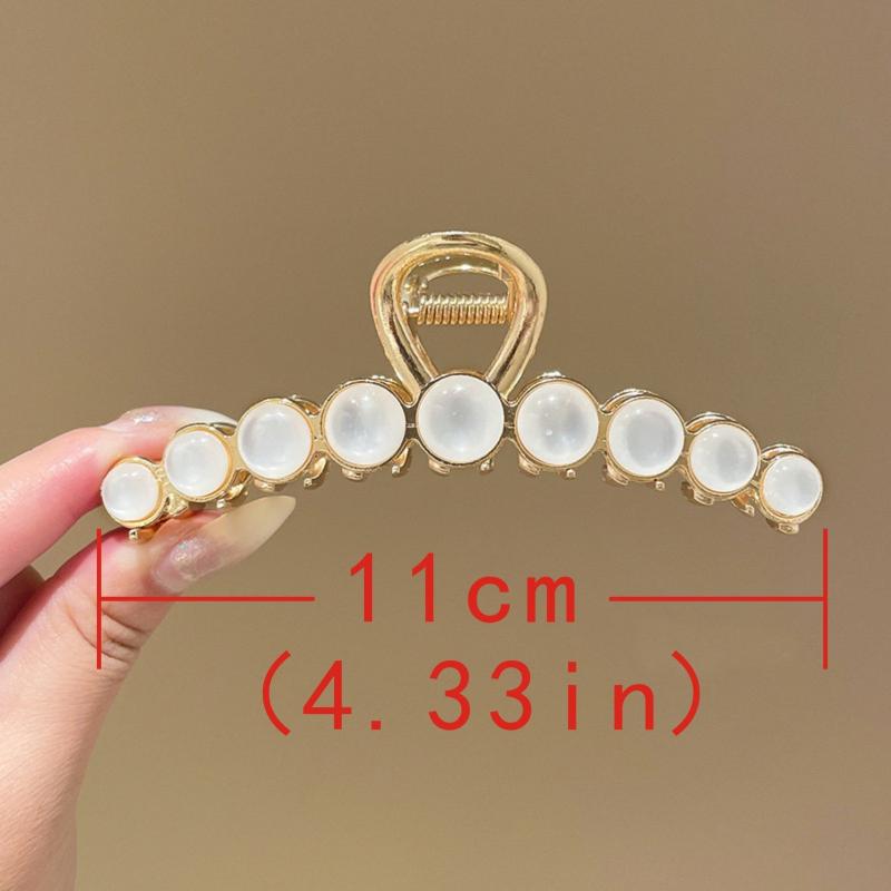 Faux Pearl Hair Claw Clip Non Slip Jaw Clamp Strong Hold