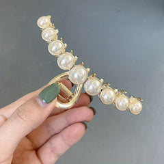 Faux Pearl Hair Claw Clip Non Slip Jaw Clamp Strong Hold