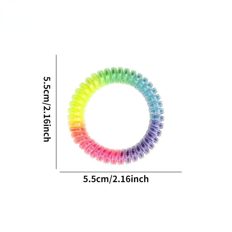 Rainbow Phone Cord Hair Ring High Elastic Gradient Headwear