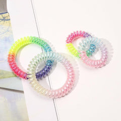 Rainbow Phone Cord Hair Ring High Elastic Gradient Headwear