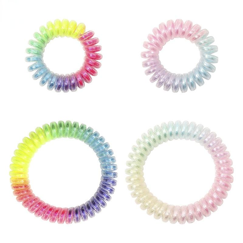 Rainbow Phone Cord Hair Ring High Elastic Gradient Headwear