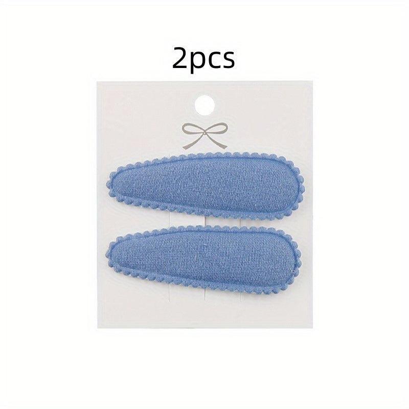 2pcs Embroidered Flower Hair Clips Sweet Hair Accessories