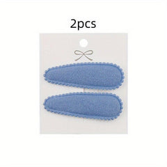 2pcs Embroidered Flower Hair Clips Sweet Hair Accessories