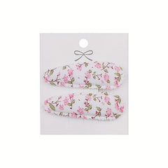 2pcs Embroidered Flower Hair Clips Sweet Hair Accessories