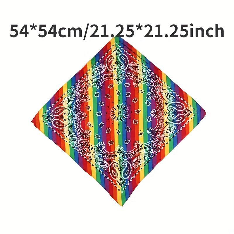 Pride Month Rainbow Stripe Headband Hippie Style Handkerchief