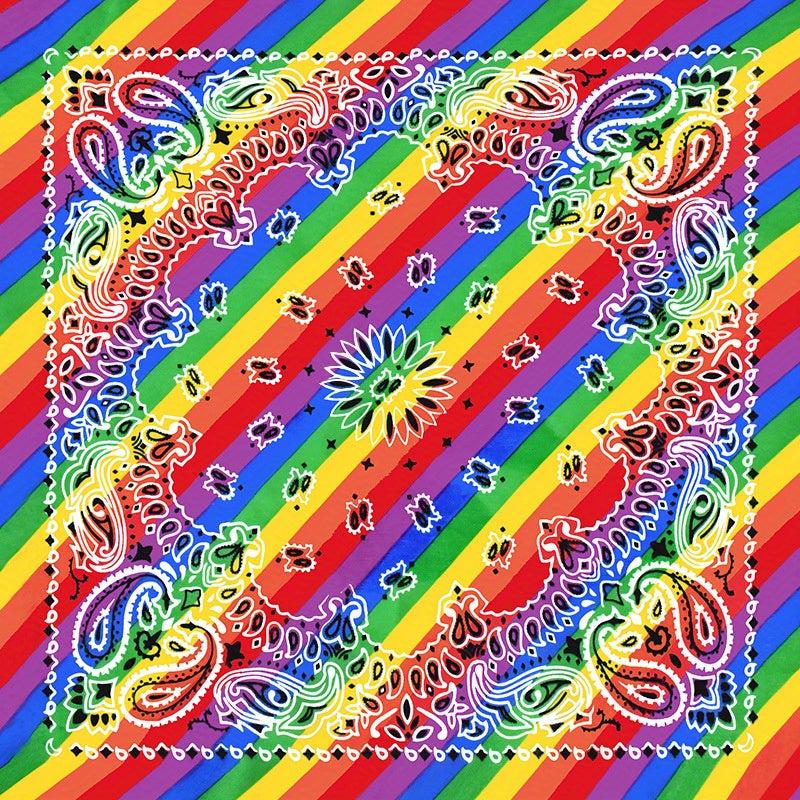 Pride Month Rainbow Stripe Headband Hippie Style Handkerchief