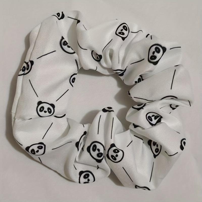 Bear Pattern Hair Scrunchies Soft Fabric For Women Girls