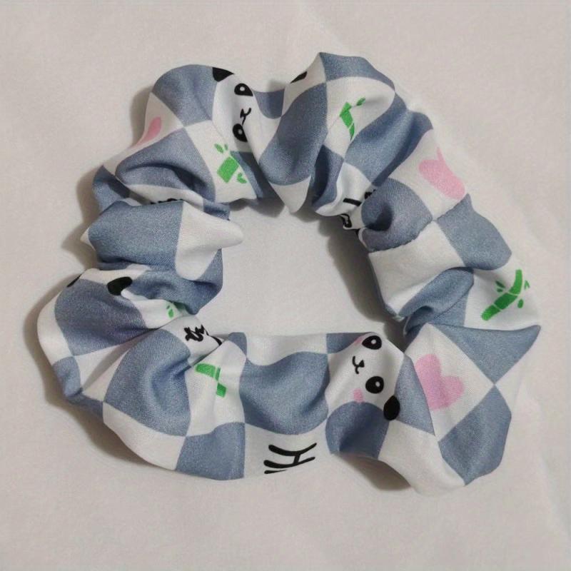 Bear Pattern Hair Scrunchies Soft Fabric For Women Girls