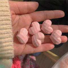 5pk Colorful Head Half Clear Hair Clip Sweetheart Heart Hair Accessory