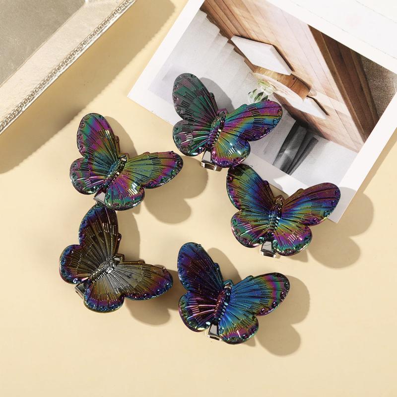 5pk Colorful Head Half Clear Hair Clip Sweetheart Heart Hair Accessory