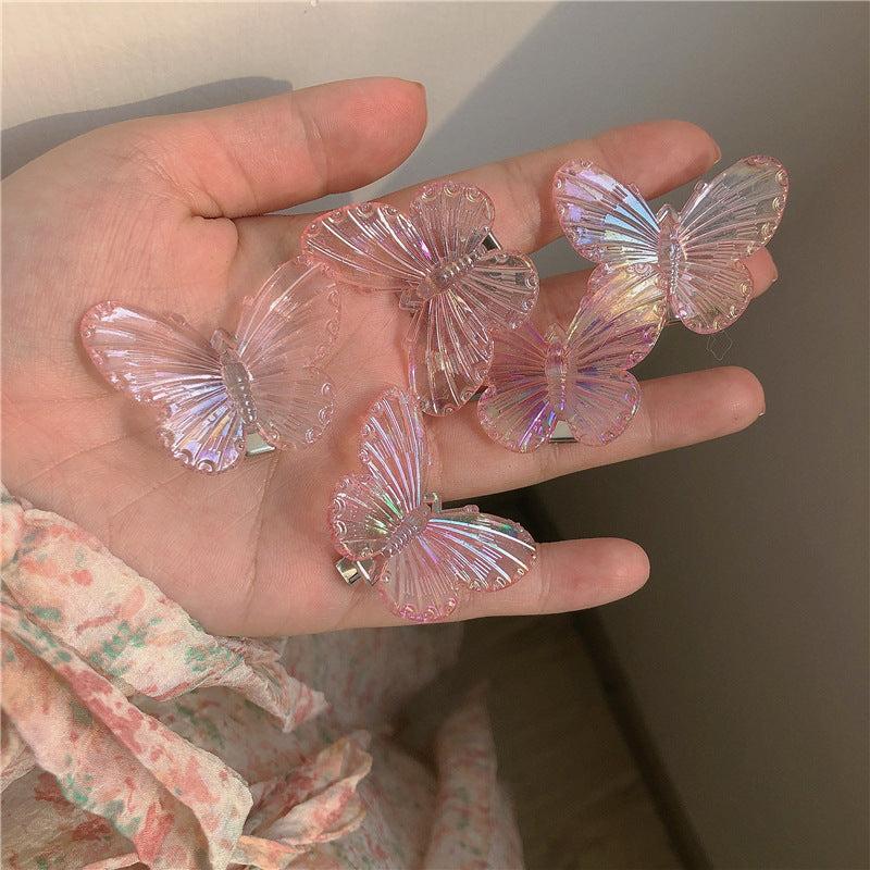 5pk Colorful Head Half Clear Hair Clip Sweetheart Heart Hair Accessory