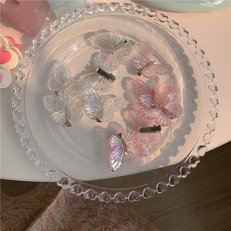 5pk Colorful Head Half Clear Hair Clip Sweetheart Heart Hair Accessory