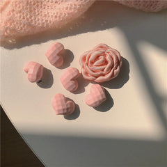 5pk Colorful Head Half Clear Hair Clip Sweetheart Heart Hair Accessory