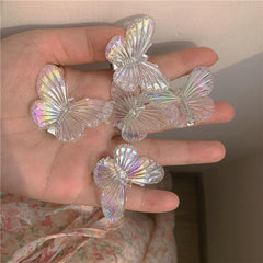 5pk Colorful Head Half Clear Hair Clip Sweetheart Heart Hair Accessory