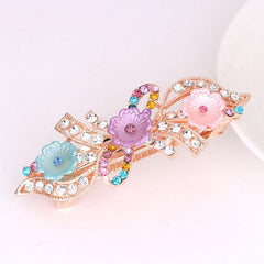 Vintage Rhinestone Barrette Faux Pearl Hair Clip for Women Girls