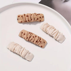 Polka Dot Pattern Hair Clip Pleated Snap Clip Style Hair Clip For Women Girls