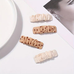 Polka Dot Pattern Hair Clip Pleated Snap Clip Style Hair Clip For Women Girls
