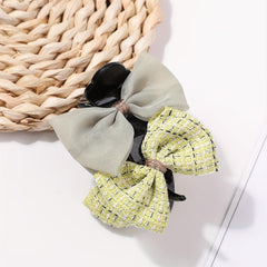 Large Sweet Duck Billed Clip Plaid Bow Hair Claw Clip For Women Girls