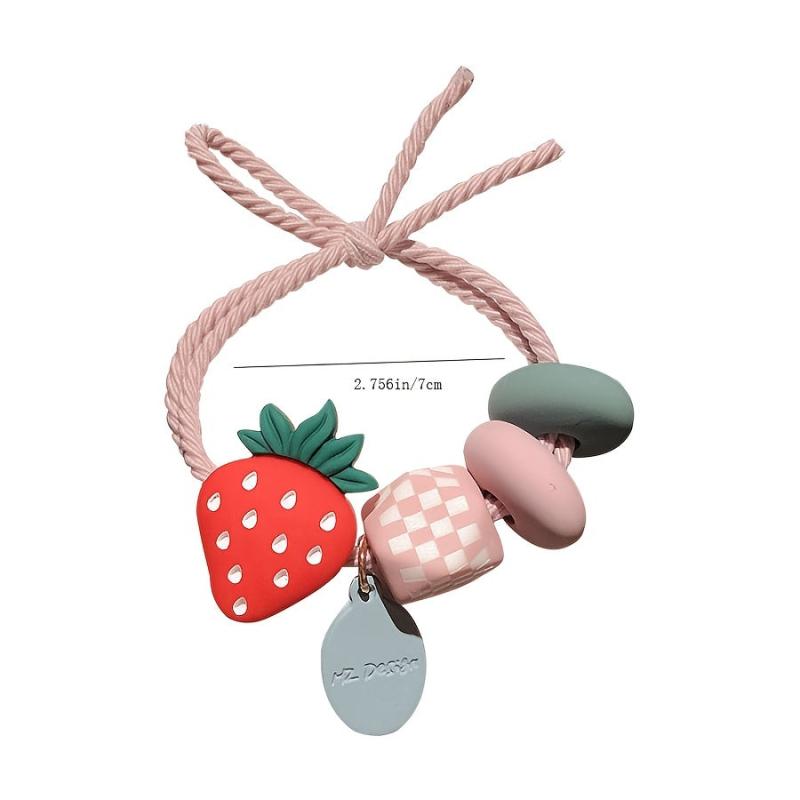Fruit Cartoon Girls Hair Tie Colorful Elastic Hair Bands Ponytail Holder