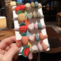 Fruit Cartoon Girls Hair Tie Colorful Elastic Hair Bands Ponytail Holder