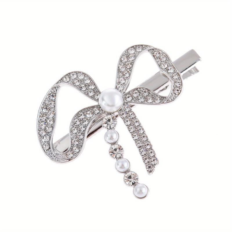 Sweet Pearl Bow Hair Clip for Women Girls
