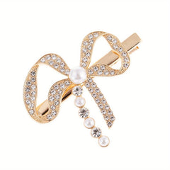 Sweet Pearl Bow Hair Clip for Women Girls