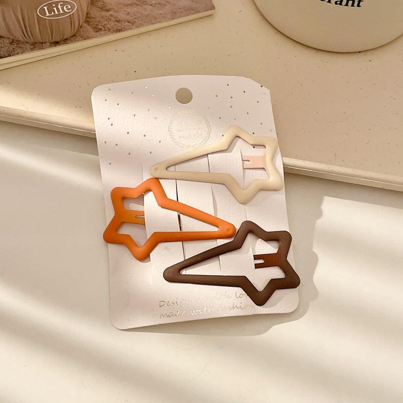 3pcs Hollow Hair Clip Wavy Duck Billed Star Shaped Hair Clip