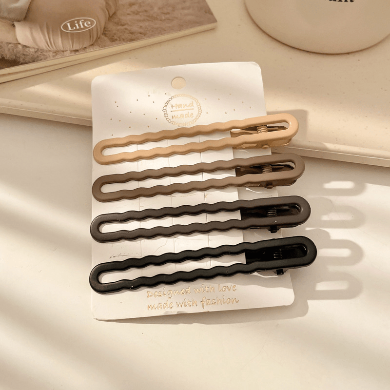 3pcs Hollow Hair Clip Wavy Duck Billed Star Shaped Hair Clip