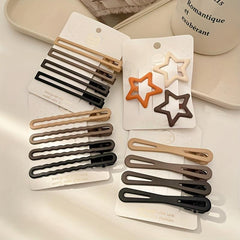 3pcs Hollow Hair Clip Wavy Duck Billed Star Shaped Hair Clip