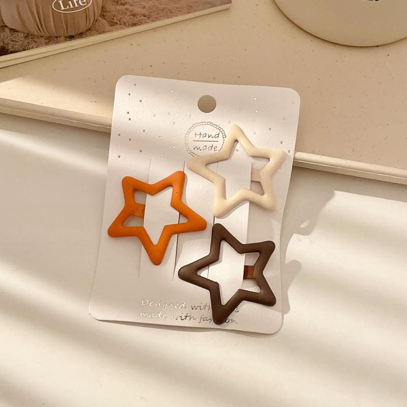 3pcs Hollow Hair Clip Wavy Duck Billed Star Shaped Hair Clip