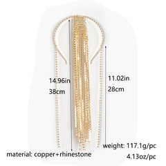 Crystal Rhinestone Hair Chain Headpiece with Tassel