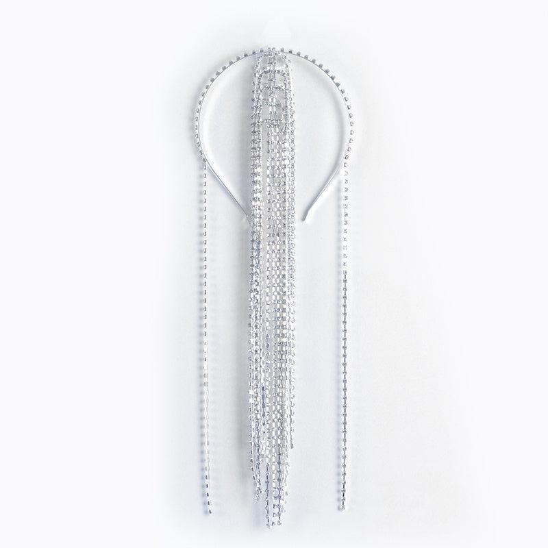 Crystal Rhinestone Hair Chain Headpiece with Tassel