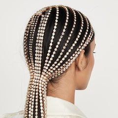 Crystal Rhinestone Hair Chain Headpiece with Tassel