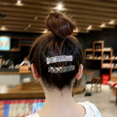 Rectangle Rhinestone Hair Clip for Women Girls