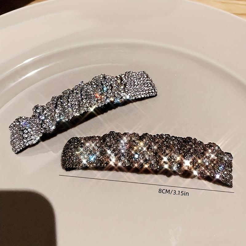 Rectangle Rhinestone Hair Clip for Women Girls