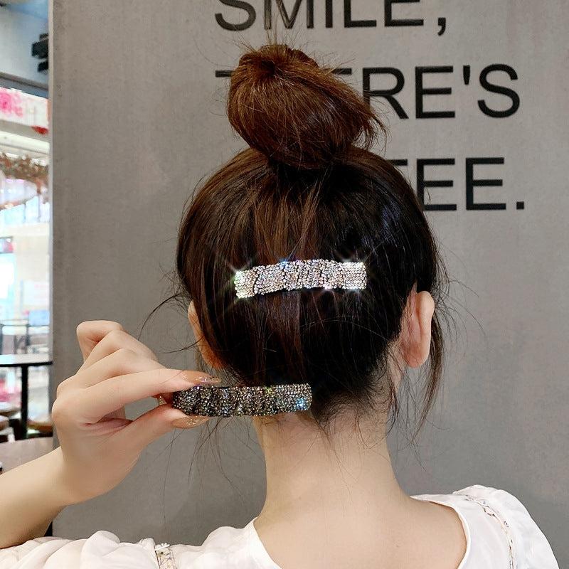 Rectangle Rhinestone Hair Clip for Women Girls