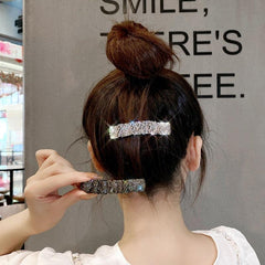Rectangle Rhinestone Hair Clip for Women Girls